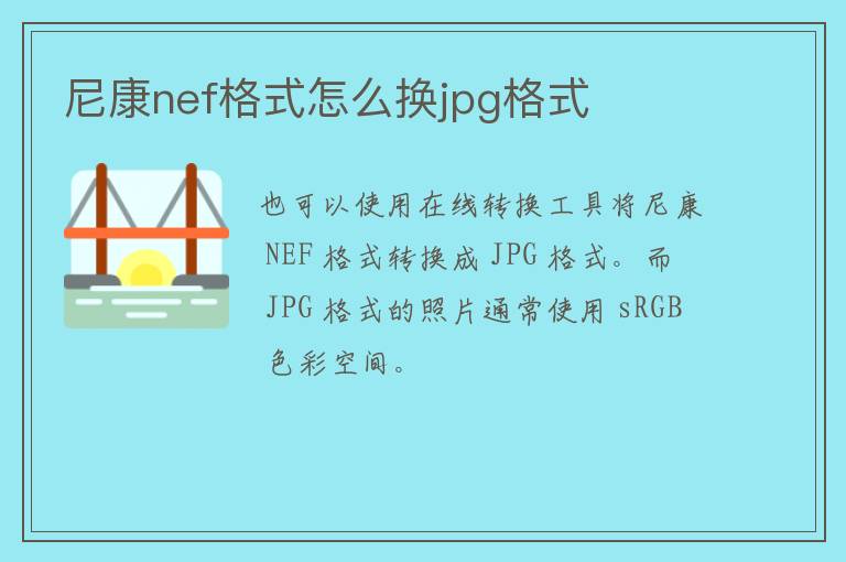 尼康nef格式怎么换jpg格式