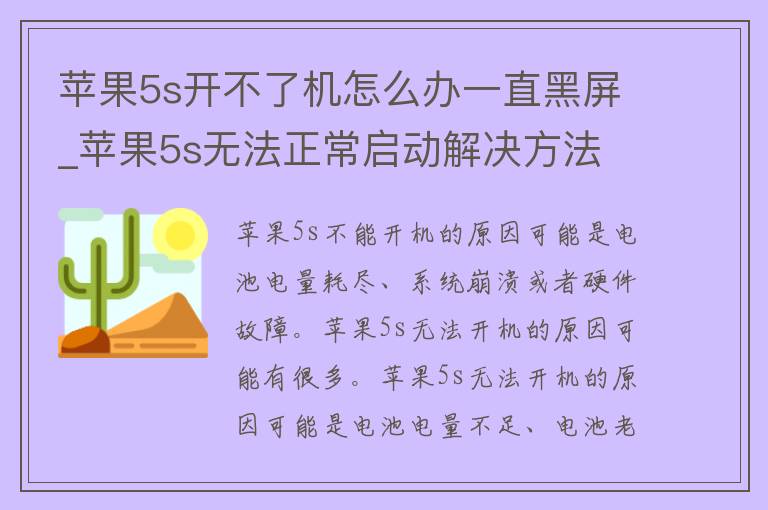 苹果5s开不了机怎么办一直黑屏_苹果5s无**常启动解决方法