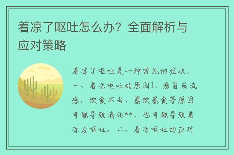 着凉了呕吐怎么办？全面解析与应对策略