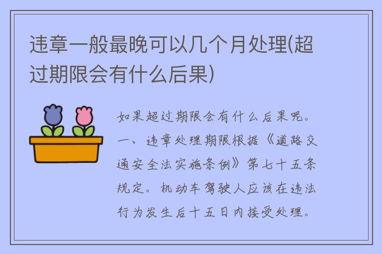 违章一般最晚可以几个月处理(超过期限会有什么后果)