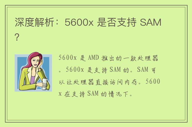 深度解析：5600x 是否支持 SAM？