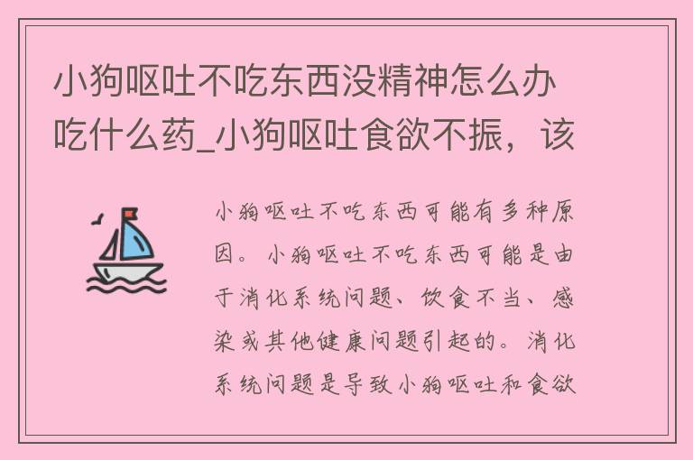 小狗呕吐不吃东西没精神怎么办吃什么药_小狗呕吐食欲不振，该怎么处理？有哪些适合的药物？