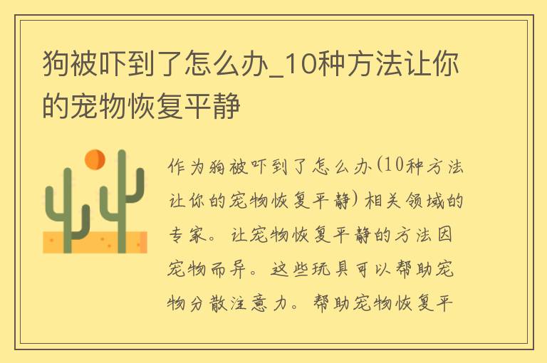 狗被吓到了怎么办_10种方法让你的宠物恢复平静