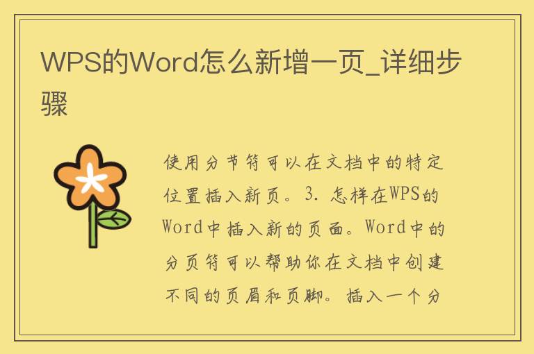 WPS的Word怎么新增一页_详细步骤