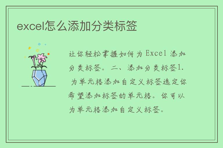 excel怎么添加分类标签