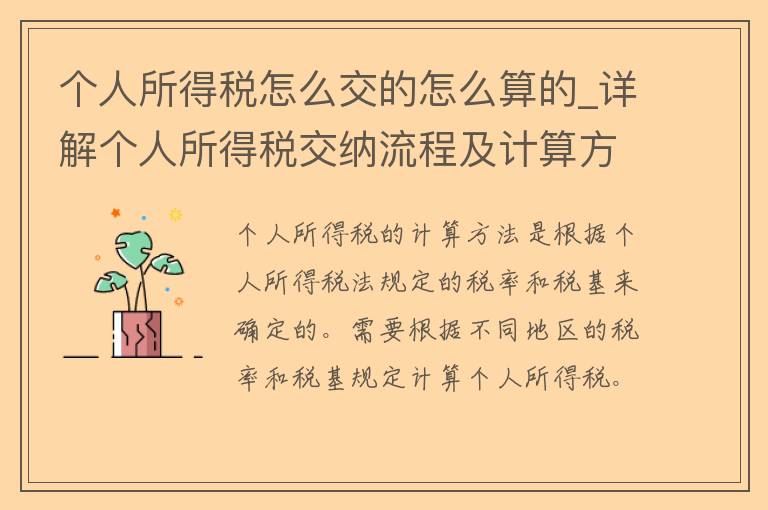 个人所得税怎么交的怎么算的_详解个人所得税交纳流程及计算方法