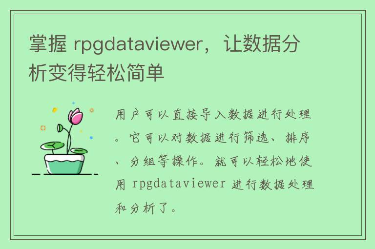 掌握 rpgdataviewer，让数据分析变得轻松简单