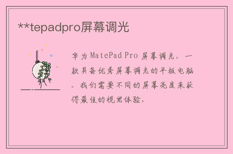 **tepadpro屏幕调光