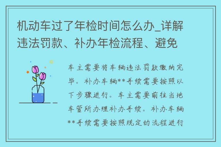 机动车过了**时间怎么办_详解违法罚款、补办**流程、避免被查处。